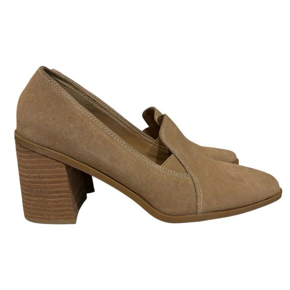 Joie NWT JJ Weverly Women's Tan Neutral Block Heel Slip on Loafers 9 - Picture 1 of 13